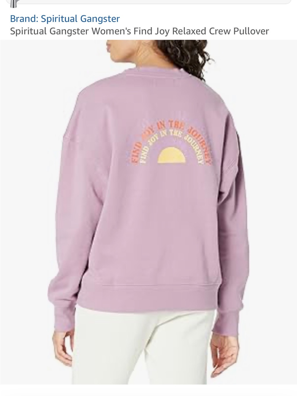 Spiritual Gangster purple find joy in the journey sweat set s/m
